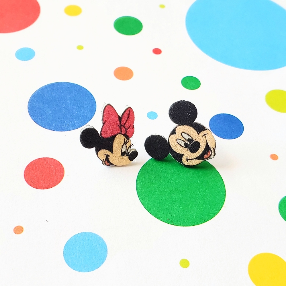 Mickey Minnie Handmade Stud Earrings